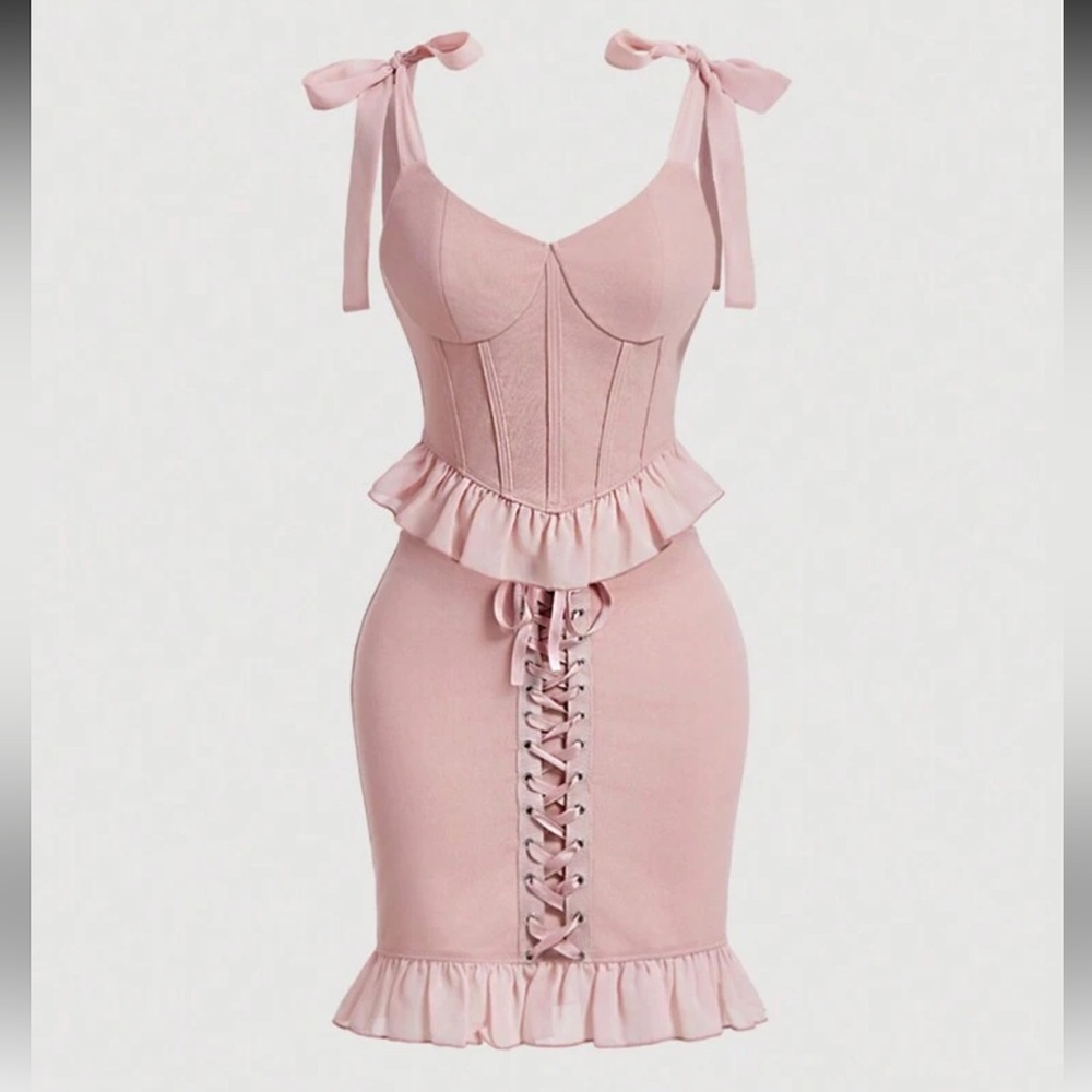 SHEIN Pink Skirt Set